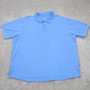 Tommy Bahama Pique Polo Shirt Mens 2XL XXL Blue Cotton Short Sleeve Pullover